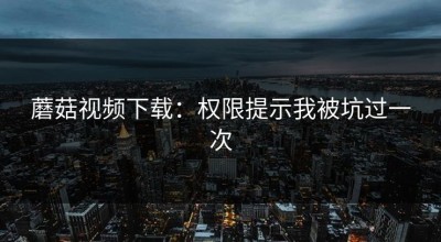 蘑菇视频下载：权限提示我被坑过一次